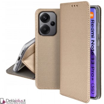 Telone atverčiamas dėklas - auksinės spalvos (Xiaomi Redmi Note 13 Pro Plus)